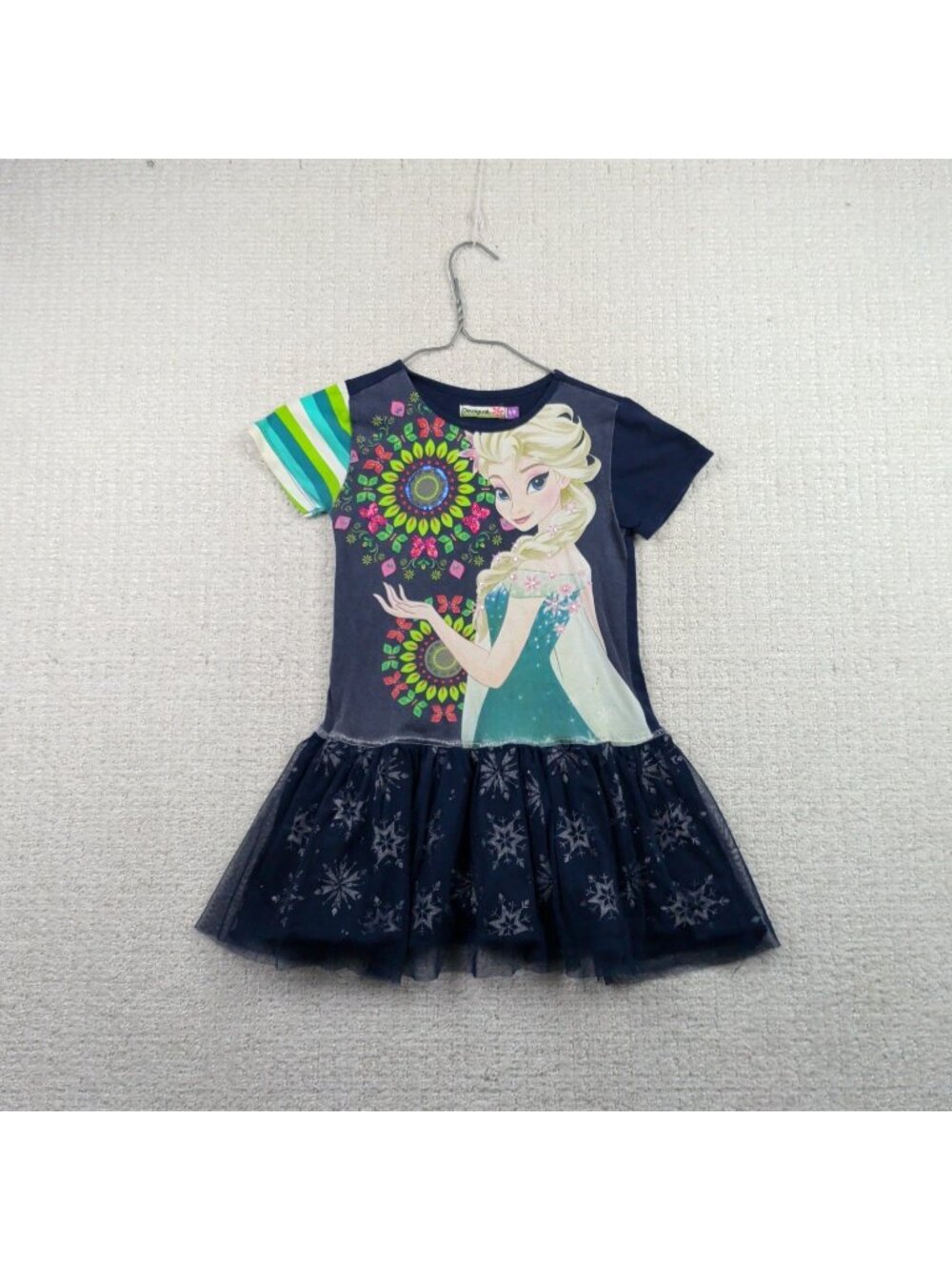 Desigual x Frozen II Elsa Disney Tutu Hugs Dress Girl Size 7-8 Mandala Boho